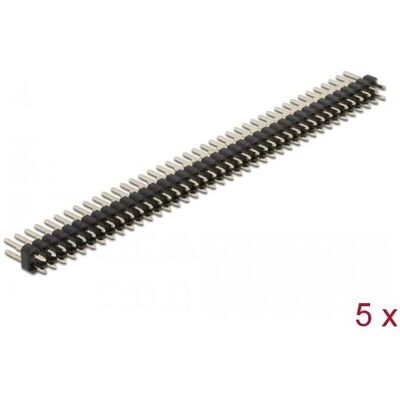 Delock Stiftleiste 40 Pin, Rastermass 2,54 mm, 2-reihig, gerade, 5 Stück, Elektronikkabel + Stecker, Schwarz Delock Stiftleiste 40 Pin, Rastermass 2,54 mm, 2-reihig, gerade, 5 Stück, Elektronikkabel + Stecker, Schwarz