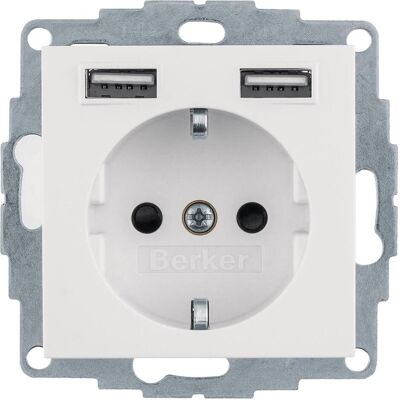 Berker, Steckdose, Steckdose SCHUKO/USB S.1 48031909 polarweiss matt Berker, Steckdose, Steckdose SCHUKO/USB S.1 48031909 polarweiss matt