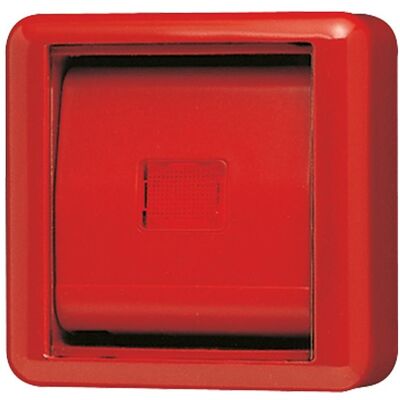 Jung 860WGLRT Abdeckung mit Glasfenster - IP44 Rot Jung 860WGLRT Abdeckung mit Glasfenster - IP44 Rot