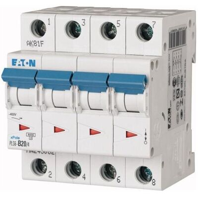 Eaton C20/3N-MW 4-poliger 20A Leitungsschutzschalter Eaton C20/3N-MW 4-poliger 20A Leitungsschutzschalter