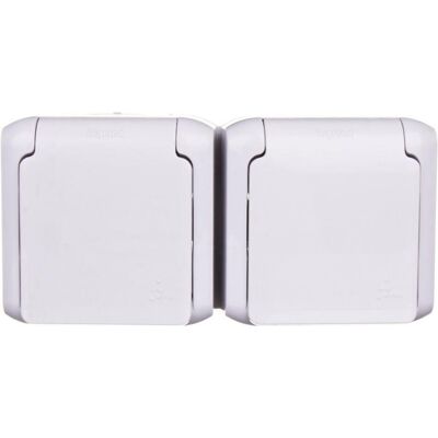 Legrand, Steckdose, Forix hermetische Doppelsteckdose IP44 16A grau (782397) Legrand, Steckdose, Forix hermetische Doppelsteckdose IP44 16A grau (782397)