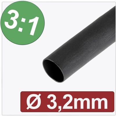Quadrios, Schrumpfschlauch, 24CA284 Schrumpfschlauch mit Kleber Schwarz 3.20 mm 1.07 mm Schrumpfrat Quadrios, Schrumpfschlauch, 24CA284 Schrumpfschlauch mit Kleber Schwarz 3.20 mm 1.07 mm Schrumpfrat