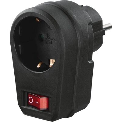 Hama Stromadapter, Steckdosenadapter, Schutzkontakt-Steckdose, Schalter, Schwarz (Typ F, CEE 7/4) Hama Stromadapter, Steckdosenadapter, Schutzkontakt-Steckdose, Schalter, Schwarz (Typ F, CEE 7/4)