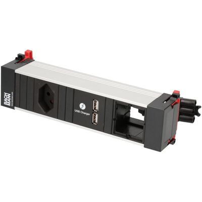 Bachmann, Steckdosenleiste, Einbausteckerleiste POWER FRAME 1x T13, USB, Custom-ABD Leer (1x, Typ 13) Bachmann, Steckdosenleiste, Einbausteckerleiste POWER FRAME 1x T13, USB, Custom-ABD Leer (1x, Typ 13)