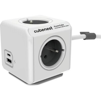 NoName, Steckdosenleiste, Cubenest PowerCube Extended USB A+C PD,, White-Grey, (3 rozbo??ka, 1x USB, 1x USB-C) (1x, USB-C, 1.50 m) NoName, Steckdosenleiste, Cubenest PowerCube Extended USB A+C PD,, White-Grey, (3 rozbo??ka, 1x USB, 1x USB-C) (1x, USB-C, 1.50 m)