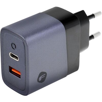 Forcell Adapter F-ENERGY GaN VT-39 Reiseladegerät Typ C + USB A PD QC4.0 4A 45W grau (45 W, 2 Ports), USB Ladegerät, Grau Forcell Adapter F-ENERGY GaN VT-39 Reiseladegerät Typ C + USB A PD QC4.0 4A 45W grau (45 W, 2 Ports), USB Ladegerät, Grau
