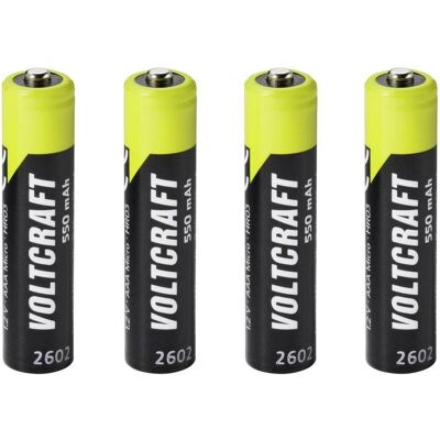 Voltcraft Micro (AAA)-Akku NiMH 550 mAh 1.2 V Ready to use 4 St. (4 Stk., AAA, 550 mAh), Batterien + Akkus Voltcraft Micro (AAA)-Akku NiMH 550 mAh 1.2 V Ready to use 4 St. (4 Stk., AAA, 550 mAh), Batterien + Akkus