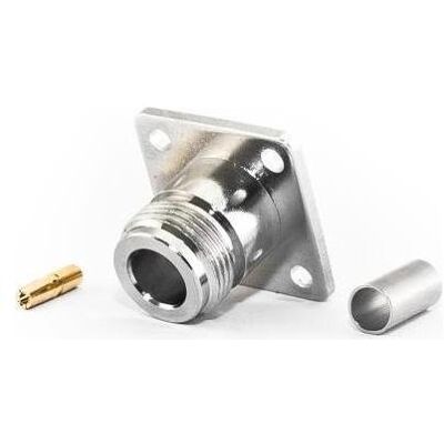 Varia N-Einbaubuchse 4-Loch für HDF200 Kabel, Crimp Version, Elektronikkabel + Stecker Varia N-Einbaubuchse 4-Loch für HDF200 Kabel, Crimp Version, Elektronikkabel + Stecker