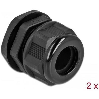 Delock, Kabelverbindung, Kabelverschraubung PG21 für Rundkabel schwarz 2 Stück Delock, Kabelverbindung, Kabelverschraubung PG21 für Rundkabel schwarz 2 Stück