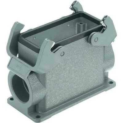 Harting HAN B Steckverbinder Buchse Typ 16B mit 2 x M32 Eingang Metall, Aufputzmontage mit Verriege, Elektronikkabel + Stecker, Grau Harting HAN B Steckverbinder Buchse Typ 16B mit 2 x M32 Eingang Metall, Aufputzmontage mit Verriege, Elektronikkabel + Stecker, Grau