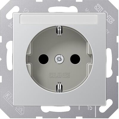 Jung A1520BFNAAL - Aluminium Schuko Steckdose mit Schriftfeld Jung A1520BFNAAL - Aluminium Schuko Steckdose mit Schriftfeld