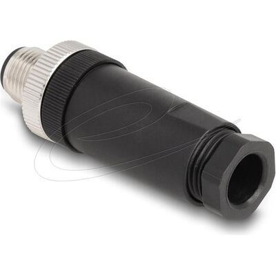 Delock M12 Steckverbinder A-kodiert 3 Pin Stecker zur Montag, Elektronikkabel + Stecker, Schwarz Delock M12 Steckverbinder A-kodiert 3 Pin Stecker zur Montag, Elektronikkabel + Stecker, Schwarz