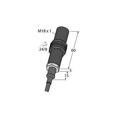 Turck Induktiver Sensor fuer denUnterwassereinsatz Standard BI5-P18-RP6/S139-S90 (10 m), Stromkabel Turck Induktiver Sensor fuer denUnterwassereinsatz Standard BI5-P18-RP6/S139-S90 (10 m), Stromkabel