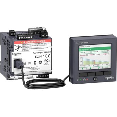 Schneider, Energiemessgerät, Netzanalysator ION Klasse A, PowerLogic PM8344, Advanced, DIN-Schiene mit Display, 512 MB, 512 Sampl Schneider, Energiemessgerät, Netzanalysator ION Klasse A, PowerLogic PM8344, Advanced, DIN-Schiene mit Display, 512 MB, 512 Sampl