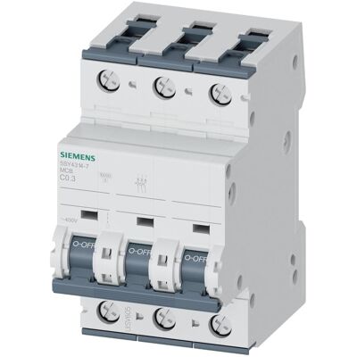 Siemens 3-poliger 0,3A C-Kurve Leitungsschutzschalter - 5SY4314-7 Siemens 3-poliger 0,3A C-Kurve Leitungsschutzschalter - 5SY4314-7