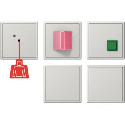 JUNG NRSLS0834-2LG, Schalter + Taster, Grau JUNG NRSLS0834-2LG, Schalter + Taster, Grau