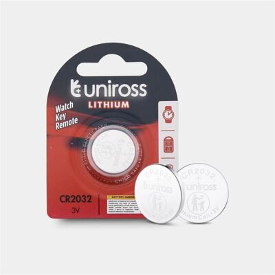 Uniross Lithium Button CR2032 3V - 1 pak (1 Stk., CR2032), Batterien + Akkus Uniross Lithium Button CR2032 3V - 1 pak (1 Stk., CR2032), Batterien + Akkus