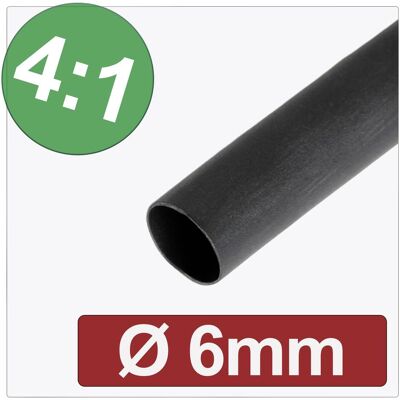 Quadrios, Schrumpfschlauch, 24CA297 Schrumpfschlauch mit Kleber Schwarz 6 mm 1.50 mm Schrumpfrate:4 Quadrios, Schrumpfschlauch, 24CA297 Schrumpfschlauch mit Kleber Schwarz 6 mm 1.50 mm Schrumpfrate:4