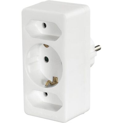 Hama Mehrfachstecker + Abzweigstecker, Steckdosenadapter 3-fach, 1x Schutzkontakt, 2x Euro, Weiss (CEE 7/16, CEE 7/4, 3x) Hama Mehrfachstecker + Abzweigstecker, Steckdosenadapter 3-fach, 1x Schutzkontakt, 2x Euro, Weiss (CEE 7/16, CEE 7/4, 3x)