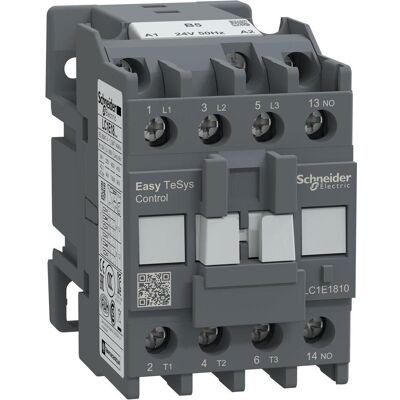 Schneider Easy TeSys Leistungsschütz 3P 18A 1NO 24V AC 50Hz LC1E1810B5, Relais Schneider Easy TeSys Leistungsschütz 3P 18A 1NO 24V AC 50Hz LC1E1810B5, Relais