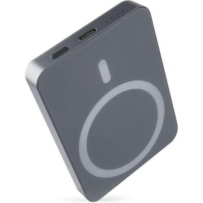 Emos Powerbank WI 522, 5 000 mAh, 20 W+Wireless, grau (5000 mAh, 20 W, 19.25 Wh), Powerbank, Grau Emos Powerbank WI 522, 5 000 mAh, 20 W+Wireless, grau (5000 mAh, 20 W, 19.25 Wh), Powerbank, Grau