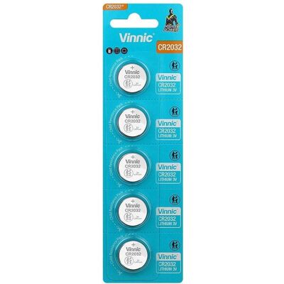 Vinnic CR2032 5er Pack (Lithiumbatterie) (5 Stk., CR2032), Batterien + Akkus Vinnic CR2032 5er Pack (Lithiumbatterie) (5 Stk., CR2032), Batterien + Akkus