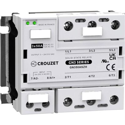 Crouzet Halbleiterrelais GN350ASZH 50A Schaltspannung (max.): 510 V/AC Spezieller Nulldurchgang 1St, Relais Crouzet Halbleiterrelais GN350ASZH 50A Schaltspannung (max.): 510 V/AC Spezieller Nulldurchgang 1St, Relais