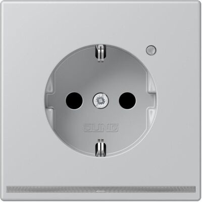 Jung AL 1520-O LNW - Schutzkontakt-Steckdose mit LED-Licht - Aluminium Jung AL 1520-O LNW - Schutzkontakt-Steckdose mit LED-Licht - Aluminium