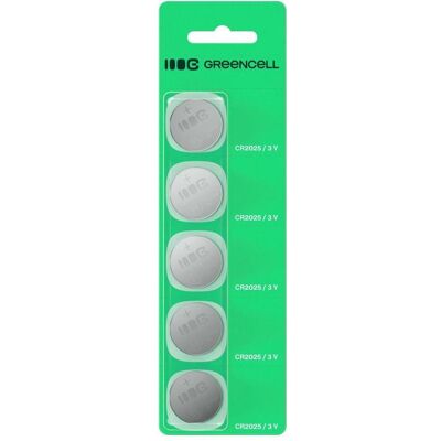 GreenCell Charger Green cell Baterijas Green Cell Blister 5x Lithium Battery CR2025 (5 Stk., CR2025, 160 mAh), Batterien + Akkus GreenCell Charger Green cell Baterijas Green Cell Blister 5x Lithium Battery CR2025 (5 Stk., CR2025, 160 mAh), Batterien + Akkus