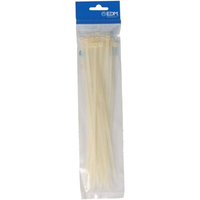 EDM, Kabelbinder, Natürliche Krawatten 250x4,8mm aus hochwertigem Nylon (Blister 25 Stk.) (Kunststoffkabelbinder, 250 mm, 25 Stk.) EDM, Kabelbinder, Natürliche Krawatten 250x4,8mm aus hochwertigem Nylon (Blister 25 Stk.) (Kunststoffkabelbinder, 250 mm, 25 Stk.)