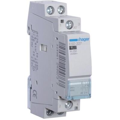 Hager Schütz 24VAC 25A 1Ö+1S, Relais Hager Schütz 24VAC 25A 1Ö+1S, Relais