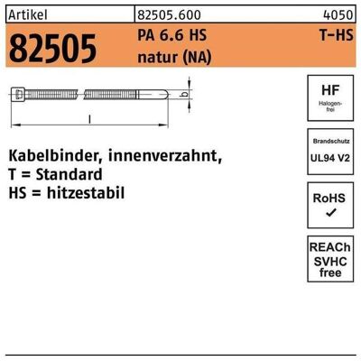 HellermannTyton - 82505 - PA6.6 HS - 4.7x390 - Kabelbinder HellermannTyton - 82505 - PA6.6 HS - 4.7x390 - Kabelbinder