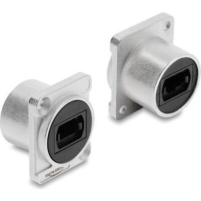 Delock D-Typ-Modul MPO Buchse-zu-Buchse, silber, Elektronikkabel + Stecker, Silber Delock D-Typ-Modul MPO Buchse-zu-Buchse, silber, Elektronikkabel + Stecker, Silber