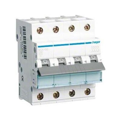 Hager MCN450 Leitungsschutzschalter 4p 50A 6kA - Schalter Hager MCN450 Leitungsschutzschalter 4p 50A 6kA - Schalter