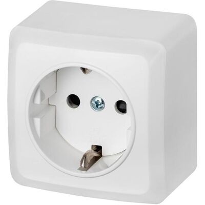 Elektro-Plast, Steckdose, Schuko Surface Socket White Elektro-Plast, Steckdose, Schuko Surface Socket White