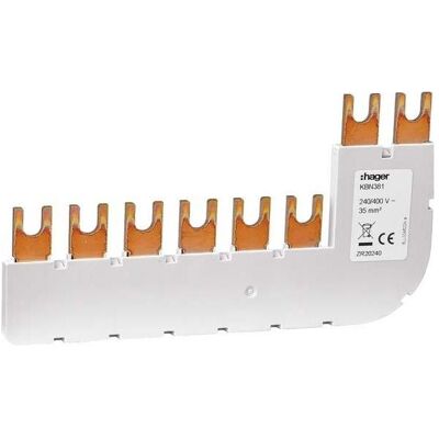 Hager HAG KBN381 Erdungsbügel 3P+N 35mm² 90° Winkel für SPA180N, Elektronikzubehör + Gehäuse Hager HAG KBN381 Erdungsbügel 3P+N 35mm² 90° Winkel für SPA180N, Elektronikzubehör + Gehäuse