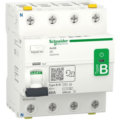 Schneider Electric, Schutzschalter, A9Z65440 IID 4P 40A 300MA S TYP B-SI FI-Schutzschalter allstromsensitiv Schneider Electric, Schutzschalter, A9Z65440 IID 4P 40A 300MA S TYP B-SI FI-Schutzschalter allstromsensitiv