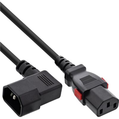InLine, Verlängerungskabel, Kaltgeräteverlängerung, C13 verriegelbar auf C14 gewinkelt, schwarz, 2m (2 m, CEE 7/3, CEE 7/4, CEE 7/5, CEE 7/6, CEE 7/7) InLine, Verlängerungskabel, Kaltgeräteverlängerung, C13 verriegelbar auf C14 gewinkelt, schwarz, 2m (2 m, CEE 7/3, CEE 7/4, CEE 7/5, CEE 7/6, CEE 7/7)