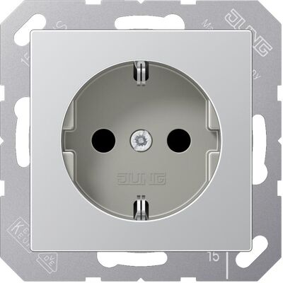 JUNG A1521AL 1-fach Aluminium IP20 Steckdose JUNG A1521AL 1-fach Aluminium IP20 Steckdose