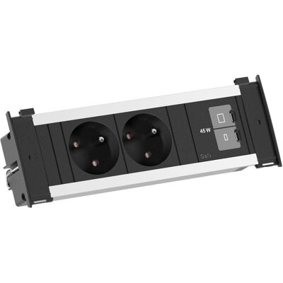 Bachmann, Steckdosenleiste, Einbau-Anschlussfelder KAPSA (2x, CEE 7/5, CEE 7/7, USB-C, 2 m) Bachmann, Steckdosenleiste, Einbau-Anschlussfelder KAPSA (2x, CEE 7/5, CEE 7/7, USB-C, 2 m)
