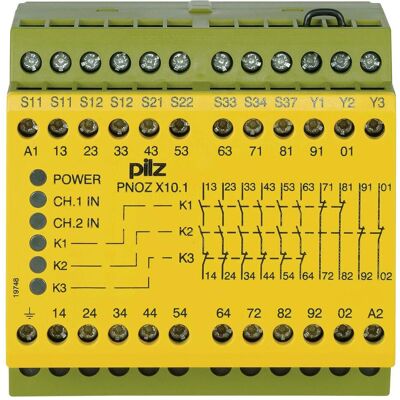 Pilz 774746 PNOZ X10.1 230-240VAC 6n/o 4n/c 6LED, Relais Pilz 774746 PNOZ X10.1 230-240VAC 6n/o 4n/c 6LED, Relais