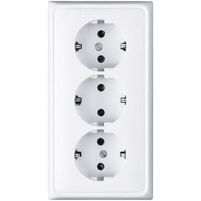 Jung CD 523 WW - KK-Schuko-Steckdose 3-fach - Weiß Jung CD 523 WW - KK-Schuko-Steckdose 3-fach - Weiß