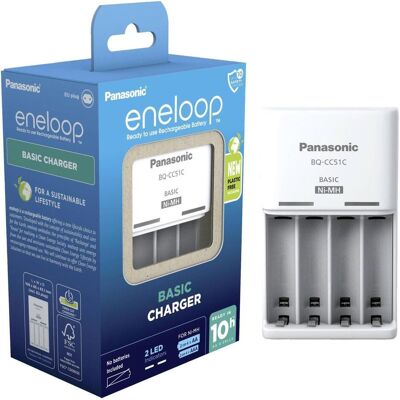Panasonic eneloop Basic Charger BQ-CC51E (1 Stk., Ladegerät ohne Akku), Akku Ladegerät Panasonic eneloop Basic Charger BQ-CC51E (1 Stk., Ladegerät ohne Akku), Akku Ladegerät