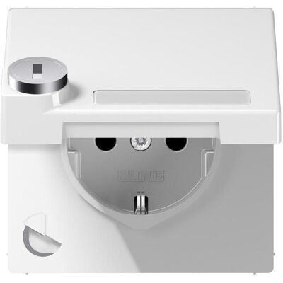 Jung Weiß Alpino LS1520NAKLSLWW - Steckdose mit Abdeckung & Regler Jung Weiß Alpino LS1520NAKLSLWW - Steckdose mit Abdeckung & Regler