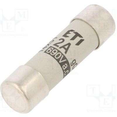 Eti, Sicherung, Sicherung: Schmelz zylindrisch,Industrie 2A 690VAC gG 14x51mm (2 A) Eti, Sicherung, Sicherung: Schmelz zylindrisch,Industrie 2A 690VAC gG 14x51mm (2 A)