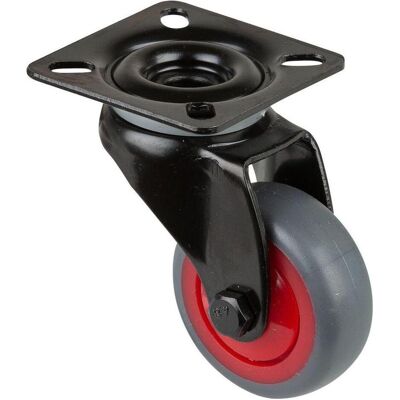 BS Rollen, Möbelrollen, Lenkrolle Rad-Ø 50 mm Tragfähigkeit 50 kg mit Anschraubplatte Kugellager Gummi grau BS Rollen, Möbelrollen, Lenkrolle Rad-Ø 50 mm Tragfähigkeit 50 kg mit Anschraubplatte Kugellager Gummi grau
