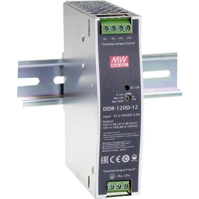 MeanWell, Systemstromversorgung, MEAN WELL DDR-120B-24, 16.8 - 33.6 V, 120 W, 24 V, 5 A, RoHS, 32 mm MeanWell, Systemstromversorgung, MEAN WELL DDR-120B-24, 16.8 - 33.6 V, 120 W, 24 V, 5 A, RoHS, 32 mm