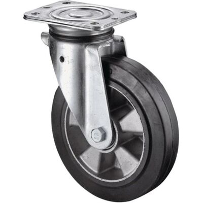 BS Rollen, Möbelrollen, Schwerlastlenkrolle Rad-Ø 100 mm Tragfähigkeit 150 kg Gummi 138 mm 110 mm BS Rollen, Möbelrollen, Schwerlastlenkrolle Rad-Ø 100 mm Tragfähigkeit 150 kg Gummi 138 mm 110 mm