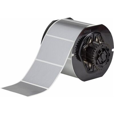 Brady, Etikettenrolle, B33-19-413, Polyester, Silber, 76.20 x 50.80 mm, permanent (700 E.) (81.28 mm) Brady, Etikettenrolle, B33-19-413, Polyester, Silber, 76.20 x 50.80 mm, permanent (700 E.) (81.28 mm)