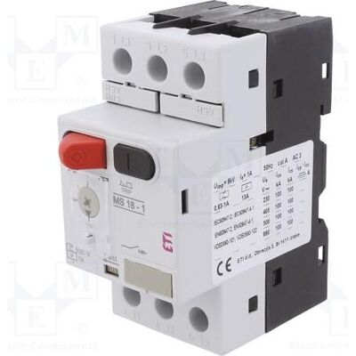 Eti, Zubehör Antriebstechnik, Polam Motorschalter 3P 0,25 kW 0,63–1 A MS18–0,63–1,0 A – 004600344 Eti, Zubehör Antriebstechnik, Polam Motorschalter 3P 0,25 kW 0,63–1 A MS18–0,63–1,0 A – 004600344